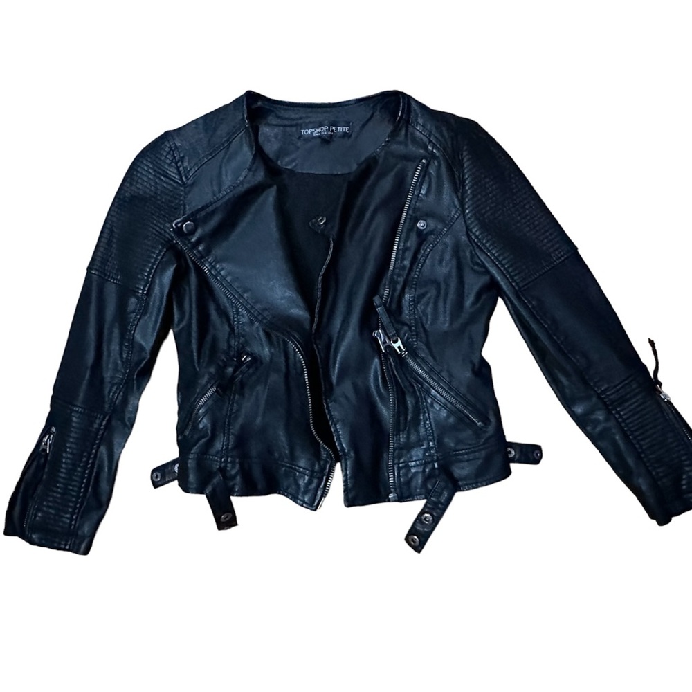 Topshop Petite Faux Leather Jacket